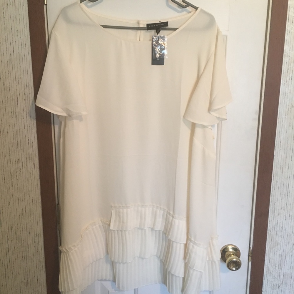 Lane Bryant Women’s Blouse Shirt Top Tan Creme 24